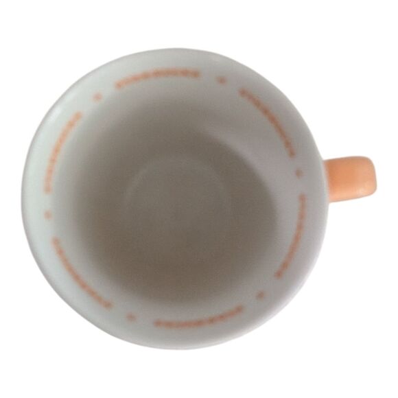 STARBUCKS 2006 Peach & White Ribbed Fluted Flower Pot Coffee Mug 16 oz. RARE - Picture 10 of 13